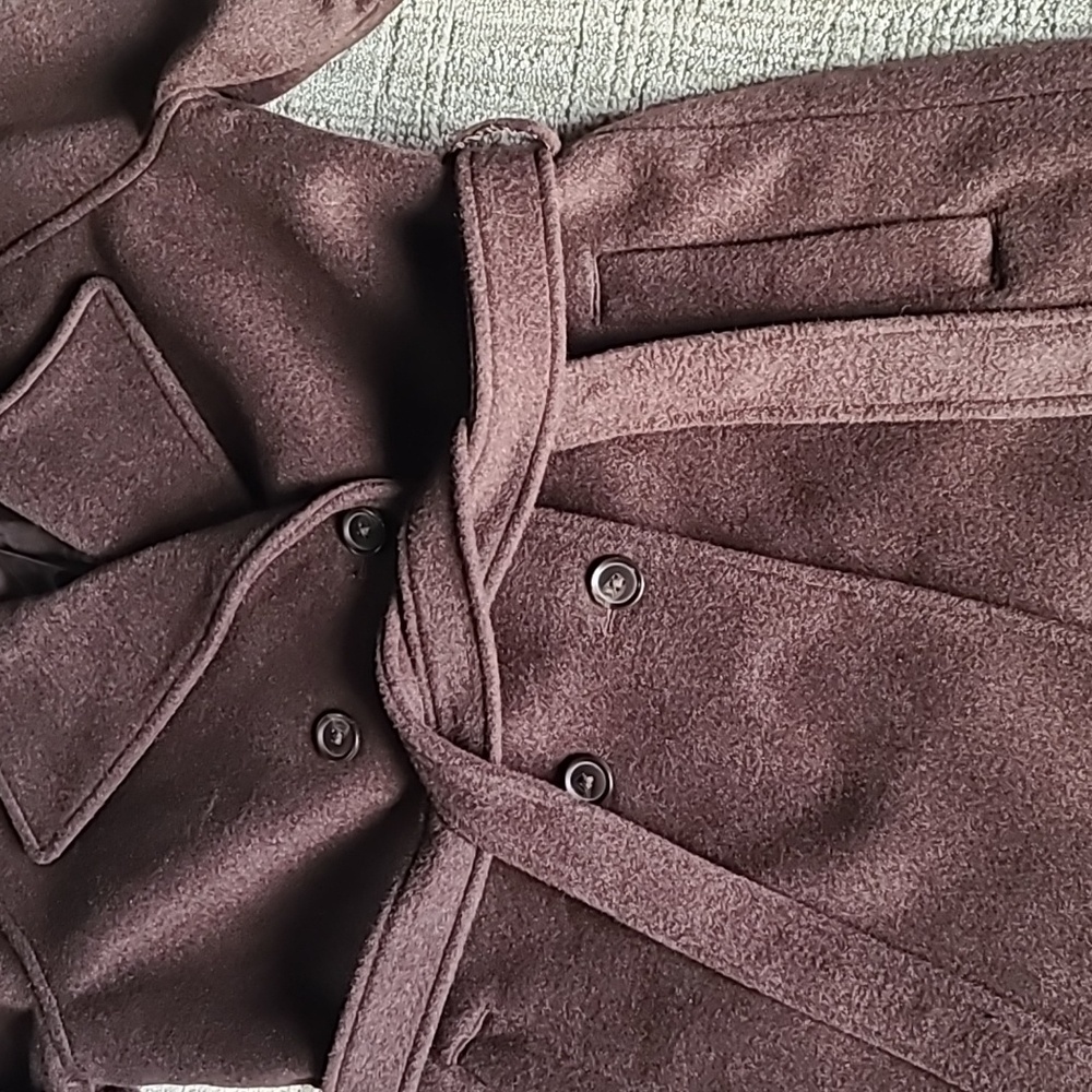 Abercrombie & Fitch Double-Breasted Wool-blend Coat in Dark Coffee - Picture 8 of 12